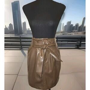 NWT! Kendall + Kylie Faux Leather Brown Mini skirt Size Small